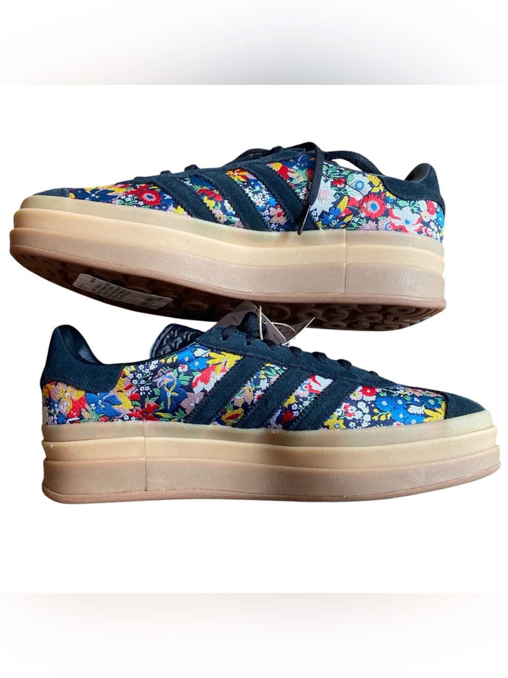 NWT Adidas X Liberty Gazelle Bold Suede & Textile Floral Triple Stacked Sneakers - Picture 5 of 7